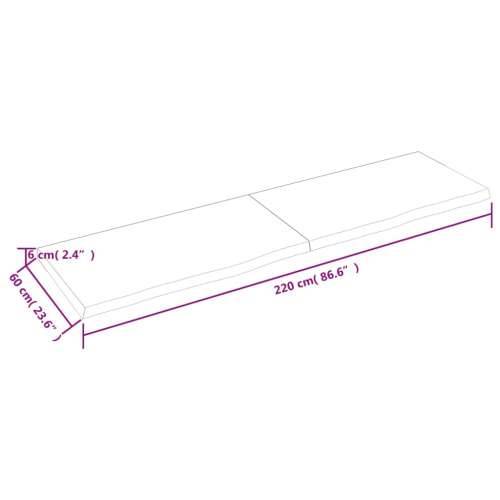 Kupaonska radna ploča svjetlosmeđa 220x60x(2-6)cm masivno drvo - Svjetlosmeđa 220 x 60 x 6 cm Cijena
