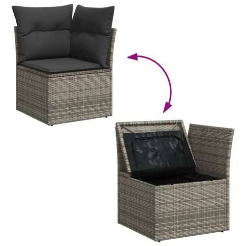 Vrtna garnitura - 8-dijelni set vrtnih sofa od poliratana s jastucima sivi - Siva 1 Cijena