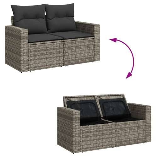 Vrtna garnitura - 13-dijelni set vrtnih sofa od poliratana s jastucima sivi - Siva 1 Cijena