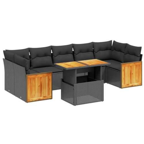 Vrtna garnitura - 9-dijelni set vrtnih sofa od poliratana s jastucima crni Crna bez spremišta 1 Cijena