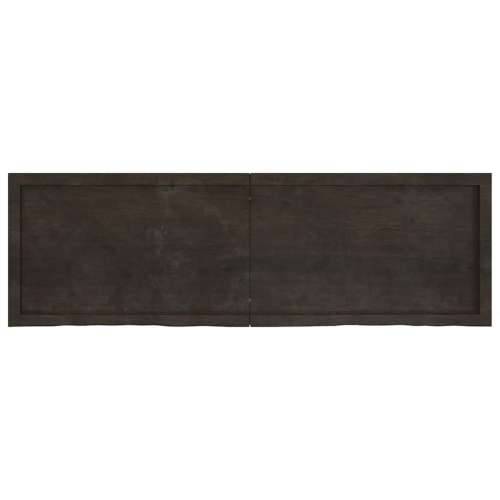 Zidna polica tamnosmeđa 160x50x(2-6) cm od obrađene hrastovine - Tamno smeđa 160 x 50 x 6 cm 1 Cijena