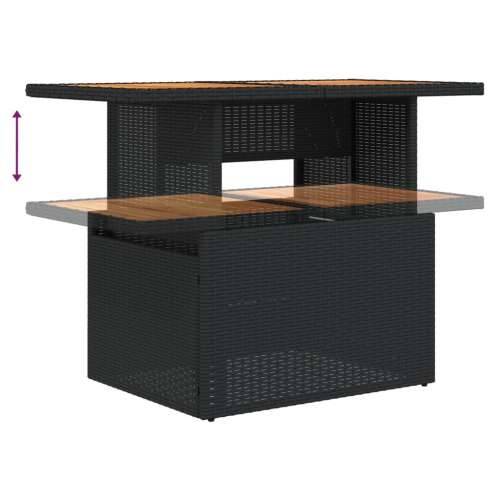 Vrtni stol crni 100x55x73 cm od poliratana i bagremovog drva - Crna 1 boja drva Cijena