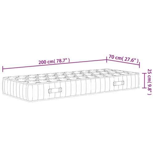 Madrac s džepičastim oprugama srednje čvrst 70x200 cm - 70 x 200 cm 1 Cijena