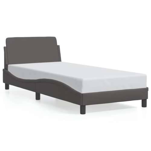 Okvir za krevet s uzglavljem sivi 90x190 cm od umjetne kože - Siva 90 x 190 cm Cijena