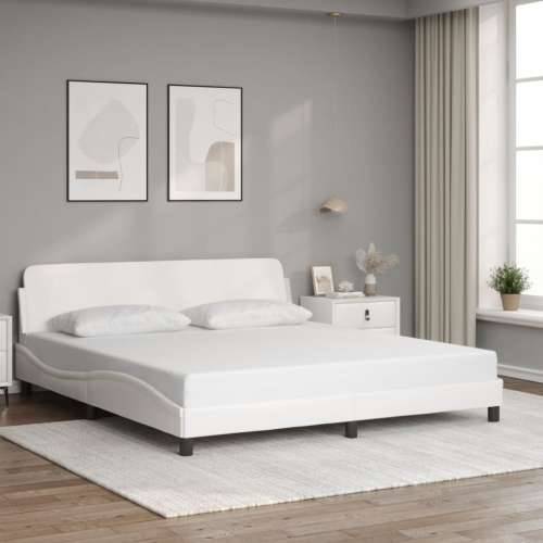 Okvir za krevet s uzglavljem bijeli 180x200 cm od umjetne kože Bijela 180 x 200 cm Cijena