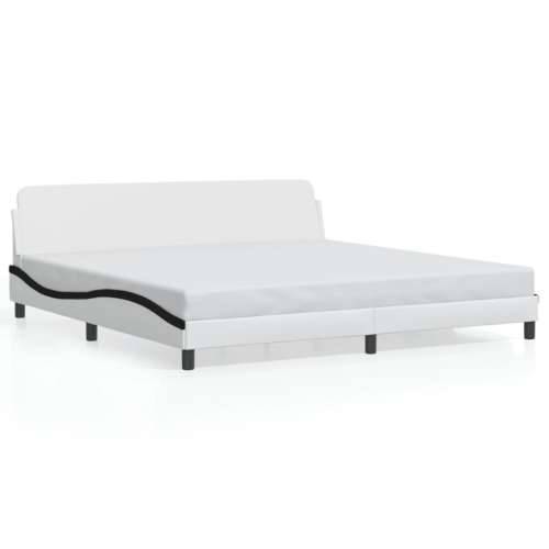 Okvir za krevet s uzglavljem bijelo-crni 200x200cm umjetna koža - Bijela i crna 200 x 200 cm Cijena