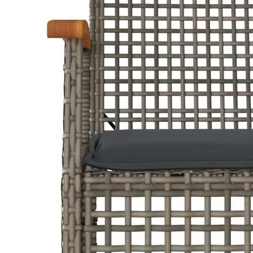 Vrtna garnitura - 3-dijelni vrtni blagovaonski set sivi od poliratana - Dužina stola 80 cm Stolica 2 Cijena