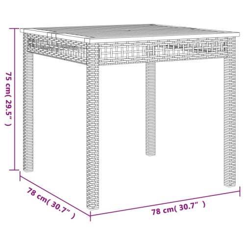 Vrtna garnitura - 3-dijelni vrtni blagovaonski set sivi od poliratana - Dužina stola 80 cm Stolica 2 Cijena