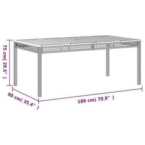 Vrtna garnitura - 9-dijelni vrtni blagovaonski set sivi od poliratana - Dužina stola 180 cm Stolica 8 Cijena