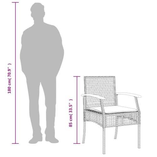 4-dijelna vrtna garnitura od poliratana s jastucima siva - Dužina stola 140 cm klupa 4 Cijena