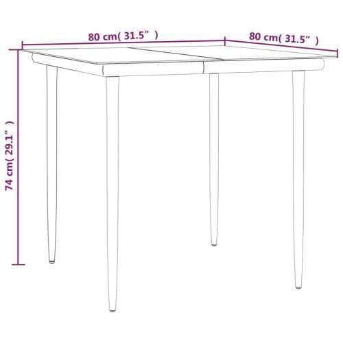 Vrtna garnitura - 5-dijelni vrtni blagovaonski set s jastucima od poliratana crni - Crna 80 x 80 x 74 cm 4 Cijena