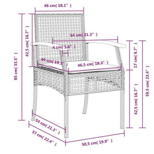 Vrtna garnitura - 5-dijelni vrtni blagovaonski set sivi od poliratana - Siva Dužina stola 80 cm Okrugla noga 4 Cijena
