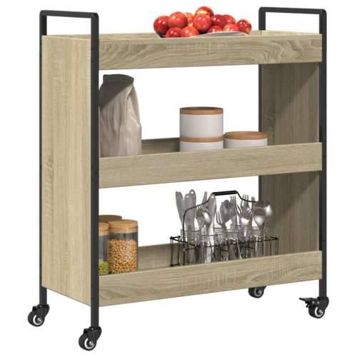 Kuhinjska kolica boja hrasta 70 x 30 x 82 cm konstruirano drvo sonoma hrast Cijena