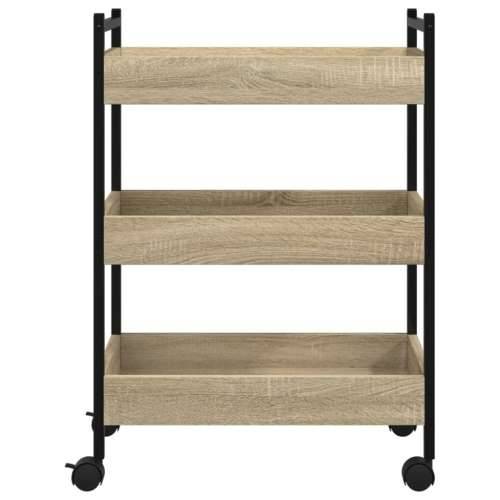 Kuhinjska kolica boja hrasta 50 x 30 x 70 cm konstruirano drvo - sonoma hrast Cijena