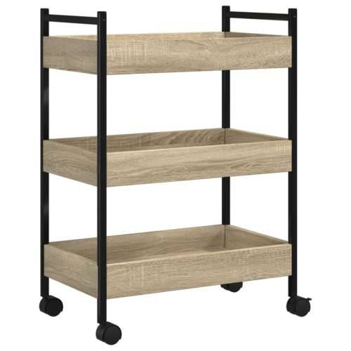 Kuhinjska kolica boja hrasta 50 x 30 x 70 cm konstruirano drvo - sonoma hrast Cijena