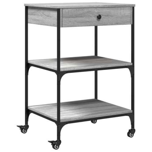 Kuhinjska kolica boja hrasta 60x48x89,5 cm konstruirano drvo - Sivi hrast sonoma Cijena