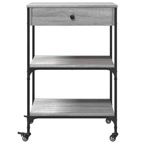 Kuhinjska kolica boja hrasta 60x48x89,5 cm konstruirano drvo - Sivi hrast sonoma Cijena