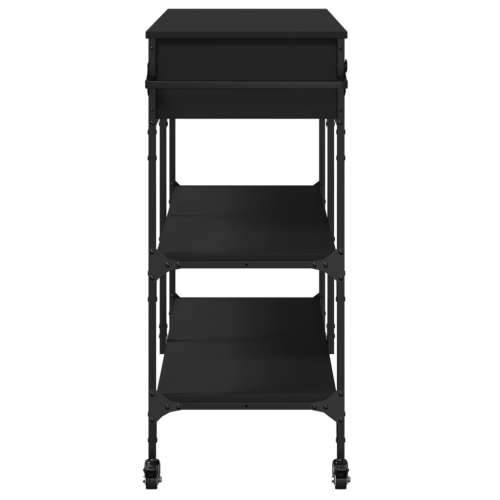 Kuhinjska kolica crna 105 x 42 x 95 cm od konstruiranog drva - Crna Cijena