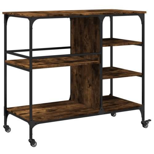 Kuhinjska kolica boja hrasta 100x45x89,5 cm konstruirano drvo - Dimljeni hrast Cijena