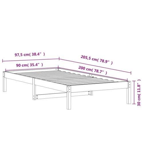 Dnevni krevet bez madraca voštano smeđi 90 x 200 cm od borovine - Voštano smeđa 90 x 200 cm Cijena