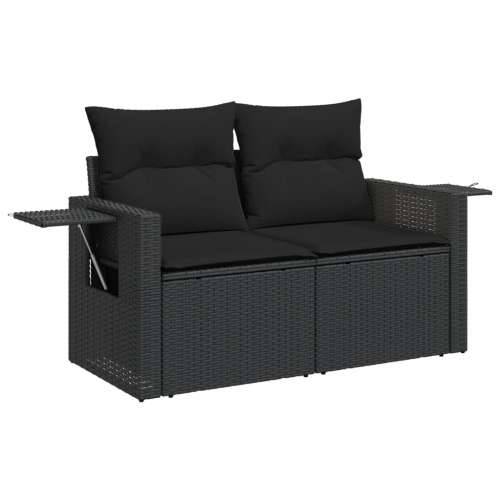 Vrtna garnitura - 9-dijelni set vrtnih sofa s jastucima crni od poliratana - Crna Bez stola 1 Cijena