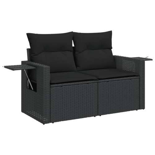 Vrtna garnitura - 13-dijelni set vrtnih sofa s jastucima poliratan crni - Crna 1 Cijena
