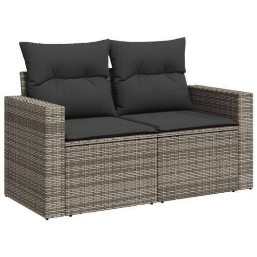 Vrtna garnitura - 11-dijelni set vrtnih sofa od poliratana s jastucima sivi - siva i tamnosiva 2x kutna + 6x srednja + stol 1 Cijena
