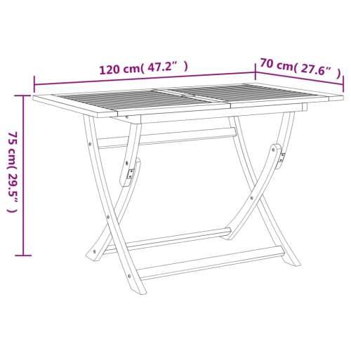 Sklopivi vrtni stol 120 x 70 x 75 cm od masivnog drva bagrema - Svjetlosmeđa 120 x 70 x 75 cm 1 Cijena