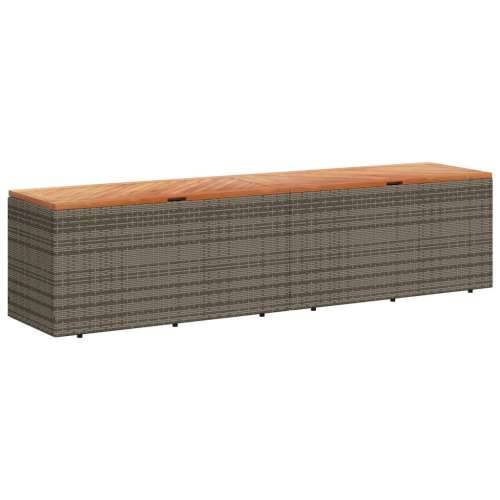 Vrtna kutija za pohranu siva 220x50x54 cm od poliratana i drva - Siva 220 x 50 x 54 cm Cijena