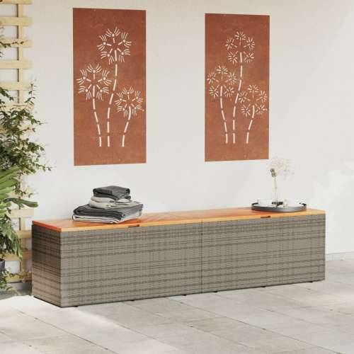Vrtna kutija za pohranu siva 220x50x54 cm od poliratana i drva - Siva 220 x 50 x 54 cm Cijena