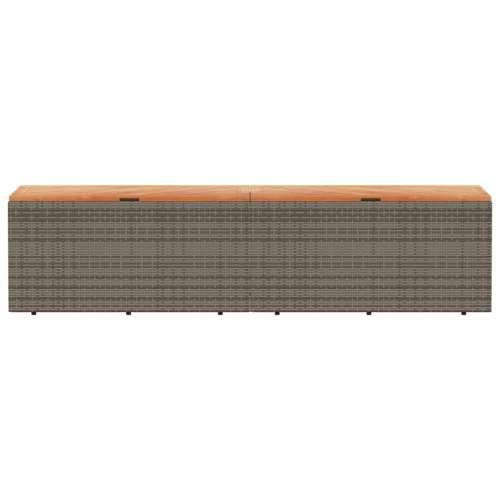 Vrtna kutija za pohranu siva 220x50x54 cm od poliratana i drva - Siva 220 x 50 x 54 cm Cijena