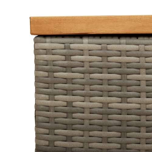 Vrtna kutija za pohranu siva 220x50x54 cm od poliratana i drva - Siva 220 x 50 x 54 cm Cijena