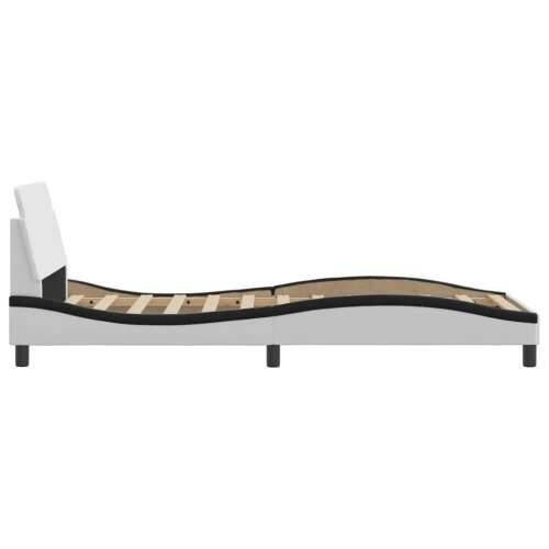 Okvir za krevet s uzglavljem bijelo-crni 90x190 cm umjetna koža - Bijela i crna 90 x 190 cm Cijena