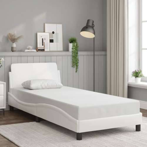 Okvir za krevet s uzglavljem bijela 90x200 cm od umjetne kože Bijela 90 x 200 cm Cijena