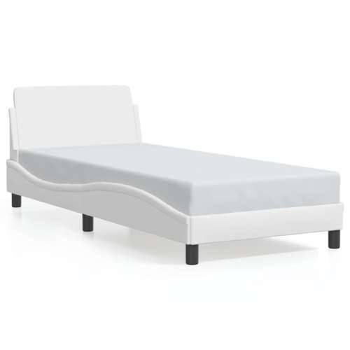 Okvir za krevet s uzglavljem bijela 90x200 cm od umjetne kože Bijela 90 x 200 cm Cijena