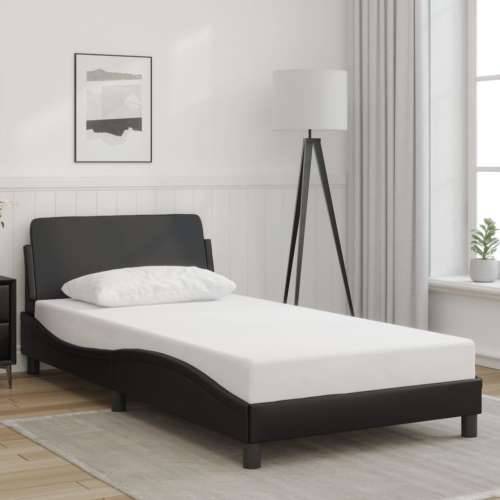 Okvir za krevet s uzglavljem crni 100x200 cm od umjetne kože Crna 100 x 200 cm Cijena