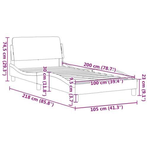 Okvir za krevet s uzglavljem bijelo-crni 100x200cm umjetna koža - Bijela i crna 100 x 200 cm Cijena