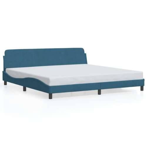 Okvir za krevet s uzglavljem plavi 200x200 cm baršunasti - Plava 200 x 200 cm Cijena