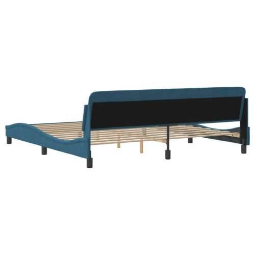 Okvir za krevet s uzglavljem plavi 200x200 cm baršunasti - Plava 200 x 200 cm Cijena