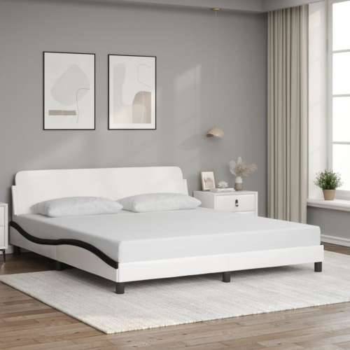 Okvir za krevet s uzglavljem bijelo-crni 180x200cm umjetna koža - Bijela i crna 180 x 200 cm Cijena