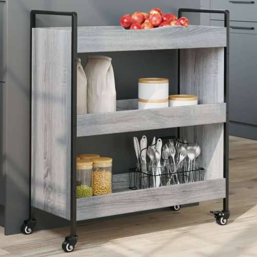 Kuhinjska kolica siva boja hrasta 70x30x82 cm konstruirano drvo - Sivi hrast sonoma Cijena