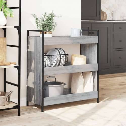 Kuhinjska kolica siva boja hrasta 70x30x82 cm konstruirano drvo - Sivi hrast sonoma Cijena