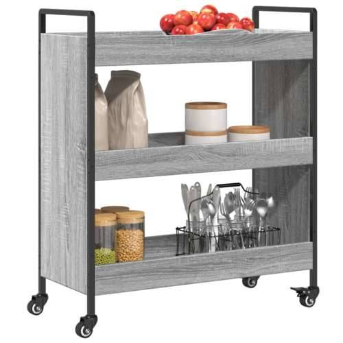 Kuhinjska kolica siva boja hrasta 70x30x82 cm konstruirano drvo - Sivi hrast sonoma Cijena