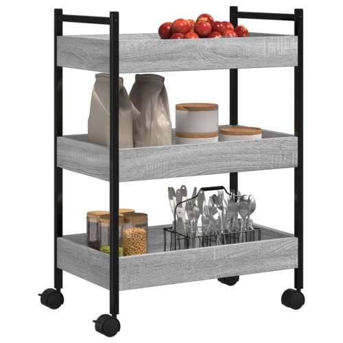 Kuhinjska kolica siva boja hrasta 50x30x70 cm konstruirano drvo - Sivi hrast sonoma Cijena