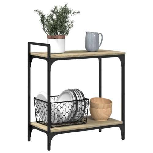 Kuhinjska kolica boja hrasta 60,5x31x72,5 cm konstruirano drvo - sonoma hrast Cijena