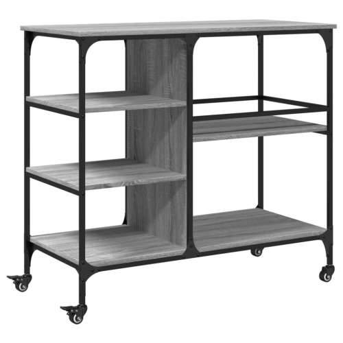 Kuhinjska kolica boja hrasta 100x45x89,5 cm konstruirano drvo - Sivi hrast sonoma Cijena