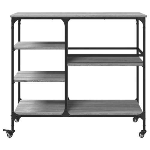 Kuhinjska kolica boja hrasta 100x45x89,5 cm konstruirano drvo - Sivi hrast sonoma Cijena