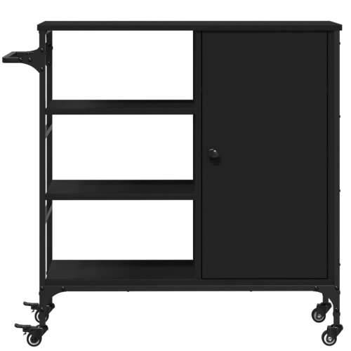 Kuhinjska kolica crna 87,5x38,5x84,5 cm od konstruiranog drva - Crna Cijena