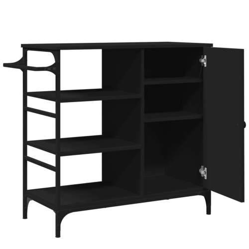 Kuhinjska kolica crna 87,5x38,5x84,5 cm od konstruiranog drva - Crna Cijena