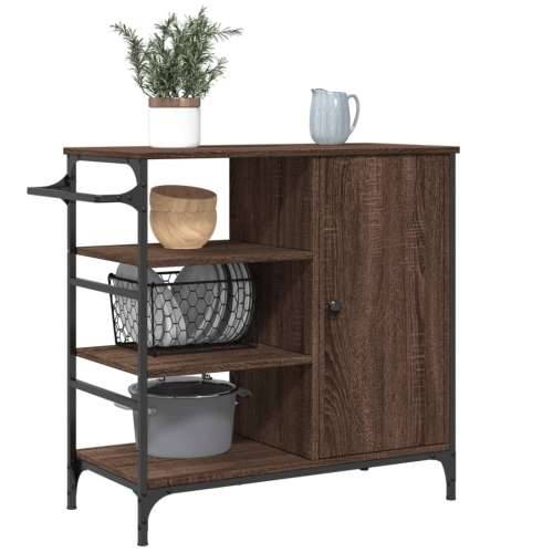Kuhinjska kolica boja hrasta 87,5x38,5x84,5cm konstruirano drvo - Smeđi hrast Cijena